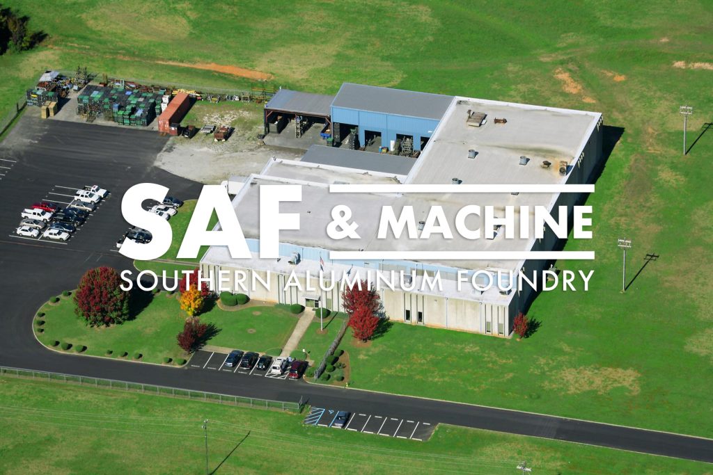 Southern Aluminum Foundry & Machine logo composited over an aerial view of the 33 acre site